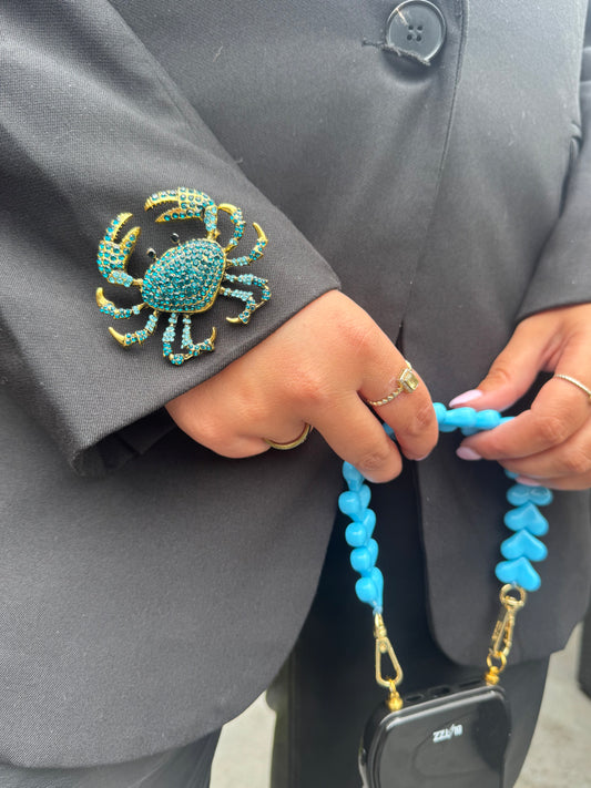 Krab Broche Blauw
